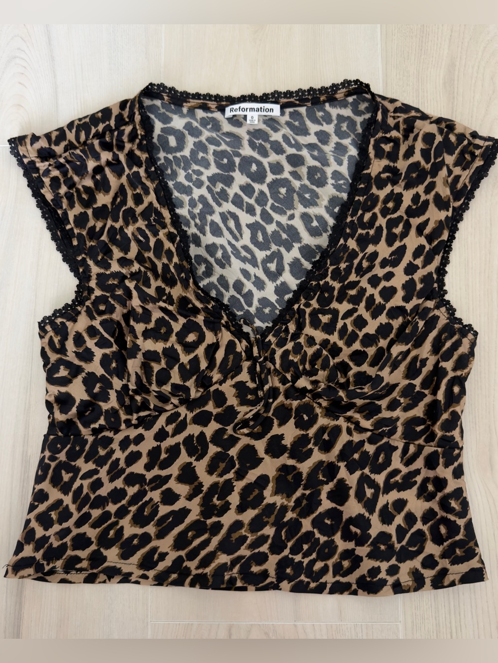Reformation Leopard Print V-Neck Camisole - Brown & Black